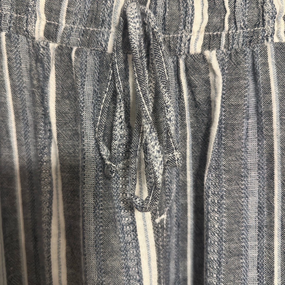 Briggs New York Navy/White & Tan/White Striped Pants M - Picture 3 of 12